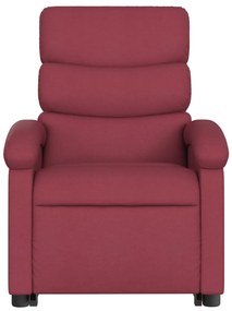 Poltrona reclinável elevatória elétrica tecido vermelho-tinto