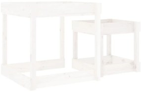 Mesas de areia 2 pcs madeira de pinho maciça branco
