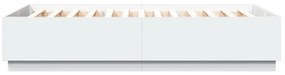 Estrutura cama c/ luzes LED 120x200 cm derivados madeira branco