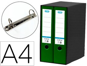 Pasta de Arquivo de Alavanca Din A4 com Rado 2 Argolas Verde Lombada de 80 mm Modulo Elba 2
