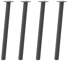 Pés de mesa de console 4 peças antracite 72 cm aço