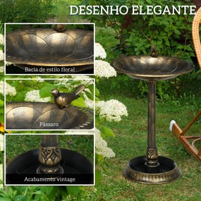 Banheira para Pássaros de Jardim Altura 72 cm Comedouro para Pássaros