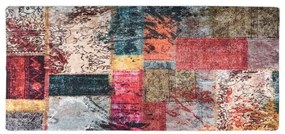 Tapete lavável antiderrapante 80x300 cm patchwork multicor