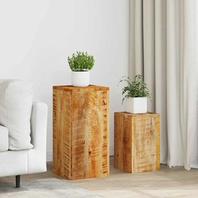 Suportes para plantas 2 pcs madeira de mangueira maciça