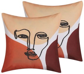 Conjunto de 2 almofadas decorativas bordadas multicolor 45 x 45 cm RUDBEKIA Beliani