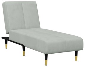2 pcs conjunto de sofás veludo cinzento-claro