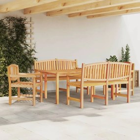 vidaXL 5 pcs conjunto de jantar p/ jardim madeira de teca maciça