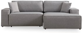 **** Sofá-Cama de Canto Pırlo – Cinzento Claro – 260x78x170 cm

**