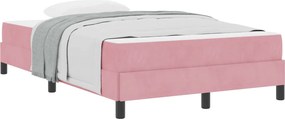 vidaXL Cama Box com colchão Rosa 120 x 220 cm tecido