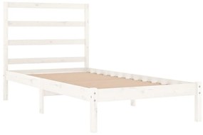 Estrutura de cama 90x200 cm pinho maciço branco