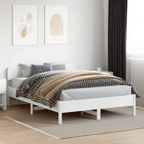 Estrutura de cama com cabeceira 120x200 cm pinho maciço branco