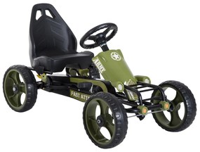 HOMCOM Go-Kart a pedais para crianças acima de 3 anos com freio embreagem assento ajustável máx. 35 kg 105x54x61cm Verde