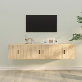 vidaXL Conjunto móveis de TV 3 pcs madeira processada carvalho sonoma