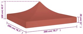 Teto para tenda de festas 2x2 m 270 g/m² terracota