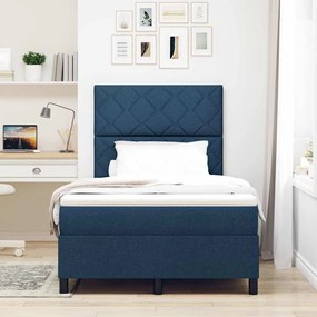 Cama Box com Colchão e Luz LED Azul, 120 x 200 cm de Tecido