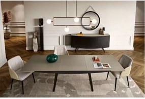 Mesa de Sala de Jantar Ext.Reta Corvo - 200+75cm, Lacado Brilho