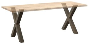 Pés para mesa de jantar em formato de X, 2 peças, aço natural, 80x(72-