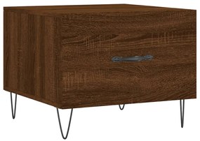 Mesa centro 2 pcs 50x50x40 cm madeira proc. carvalho castanho