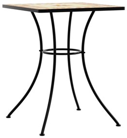 Mesa de bistrô em mosaico 60x60x74 cm cerâmica terracota