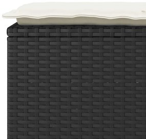 Banco de jardim com almofadão 110x40x44 cm vime PE preto