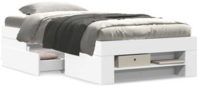 Estrutura de cama 100x200 cm derivados de madeira branco