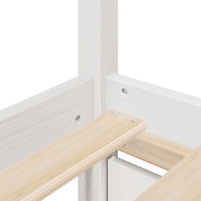 Cama sem colchão 140x200 cm madeira de pinho maciça branco
