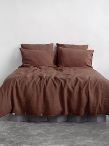Conjunto de roupa de cama em linho Chocolate, conjunto de 2