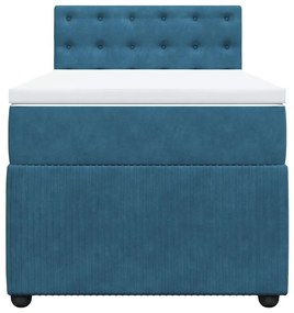 Cama boxspring com colchão 80x200 cm veludo azul