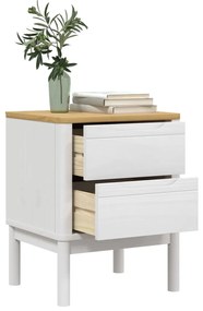 Mesa de cabeceira 45x39x57 cm madeira de pinho maciça branco