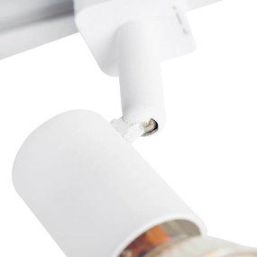 Sistema de calhas moderno com 5 focos monofásicos branco - Jeany