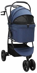 Carrinho de Pet Dobrável Azul 78 x 54 x 101 cm Tecido Oxford