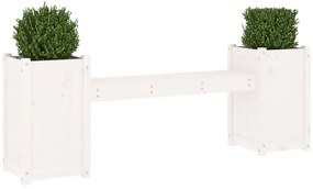 Banco com vasos 180x36x63 cm madeira de pinho maciça branco