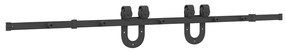 Kit de ferragens para porta deslizante 200 cm aço preto
