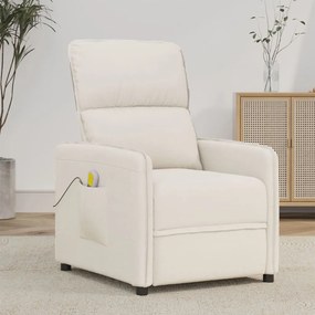 vidaXL Poltrona de massagens tecido de microfibra bege