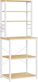 Armário cozinha design industrial 40 x 60 x 167 cm carvalho e branco