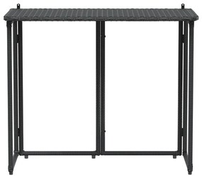 Mesa de jardim dobrável 90x51x75 cm vime PE preto