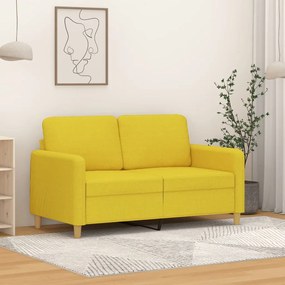 vidaXL Sofá de 2 lugares 120 cm tecido amarelo-claro