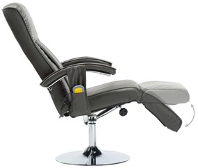 Cadeira de massagens couro artificial cinzento