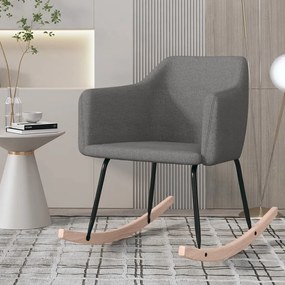 vidaXL Cadeira de baloiço tecido cinzento-escuro