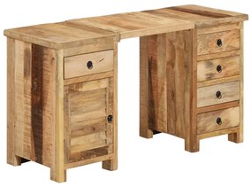 vidaXL Secretária pedestal 140x50x77 cm madeira de mangueira maciça