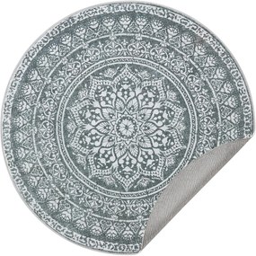 Tapete redondo SONGMICS HOME, 120 cm, tapete para sala de estar, antiderrapante, decoração fofa, para sala de estar, quarto, lavável à máquina, estilo boho, cinza antracite TAR051G02