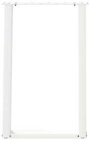 Pés para mesa de jantar em formato de U, 2 peças, branco, 60x(72-73) c