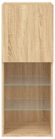 Móvel de TV com luzes LED 40,5x30x102 cm carvalho sonoma