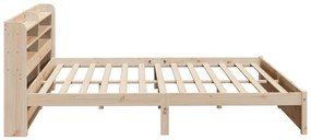 Estrutura de cama com cabeceira 200x200 cm pinho maciço