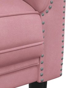 Sofá de 2 lugares veludo rosa