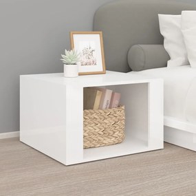 vidaXL Mesa de cabeceira 57x55x36cm derivados madeira branco brilhante