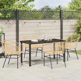 Conjunto de Jantar de Jardim 5 Peças Marrom de Polirattan