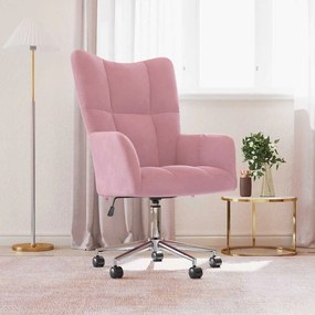 vidaXL Cadeira de descanso veludo rosa