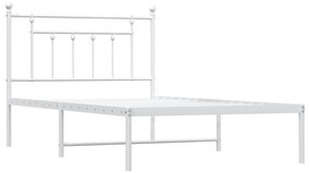 Estrutura de cama em metal com cabeceira 107x203 cm branco