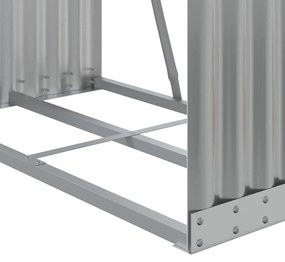 Suporte de lenha 80x45x120 cm aço galvanizado cinza-claro